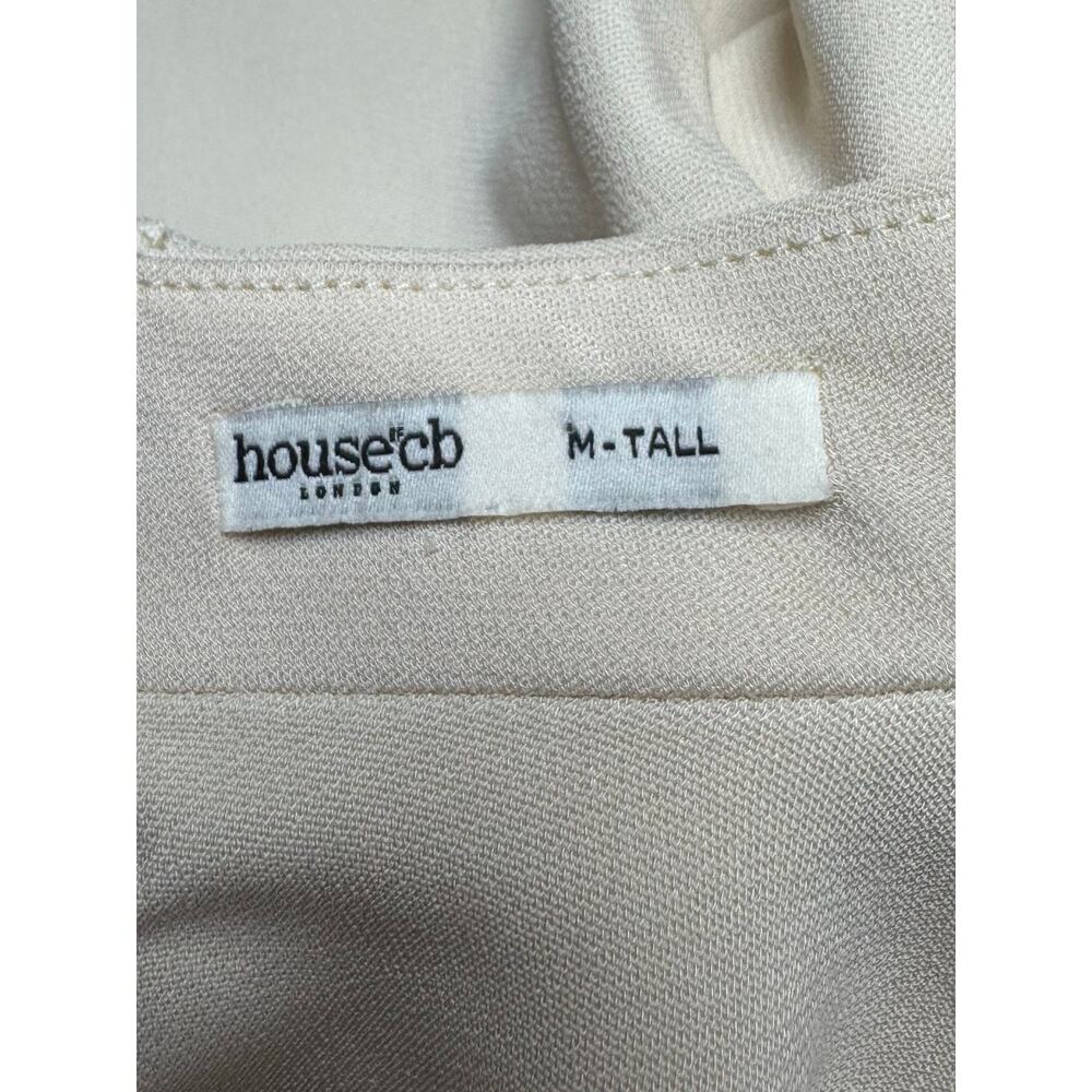 HOUSE OF CB Mahalia High Neck Long Sleeve Minidress Cream Size Medium Tall - Picture 15 of 16